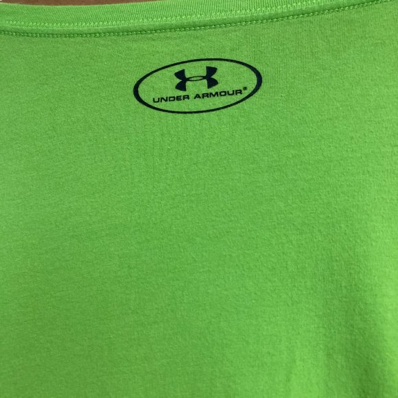 Under Armour Heat Gear Loose Heatgear Short Sleeve T Shirt Neon Green Mens Large - Picture 7 of 11